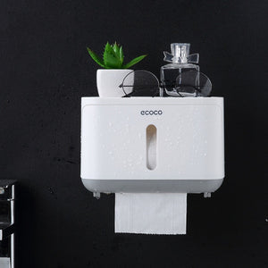 Toilet Paper Holder Waterproof Wall Mounted Toilet Paper Tray Roll Paper Tube Storage Box Tray Tissue Box Shelf Bathroom Product